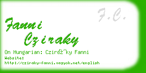 fanni cziraky business card